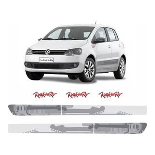 Kit Adesivo Lateral Volkswagen Fox Rock In Rio 2014 Branco Cor Carro Branco