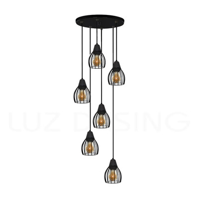 Colgante Jaula 1 Luz Deco Moderna Small Vintage Apto Led