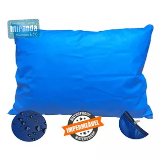 Capa Travesseiro Impermeavel Hospitalar 50x70cm Div. Cores Cor Azul Liso