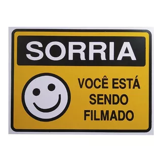 Kit Com 30 Placas De Advertência Sorria