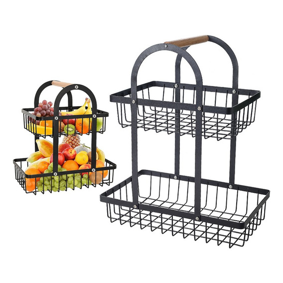  Organizador Cesta Cocina Multiuso Frutero 2 Niveles Casatua