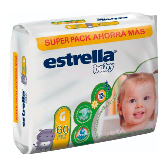 Pañales Estrella Baby Super Pack G X 60 Un