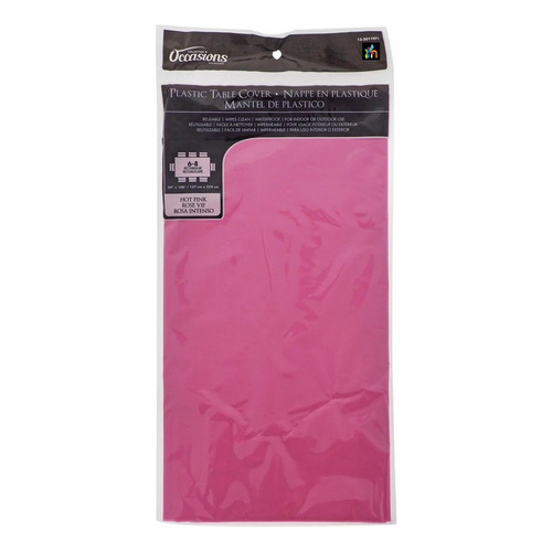 Mantel Plástico Grande Para Comedor Uso En El Hogar Color Rosa Liso