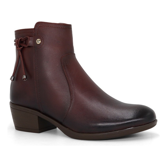 Botin Casual De Cuero Par&ss Ja24-bt171 Vino