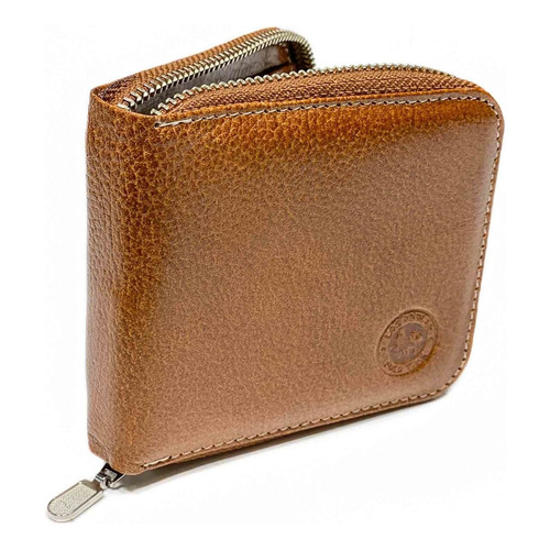 Billetera Los Robles Polo Time 0091 color cognac de cuero - 10cm x 11cm x 1.5cm