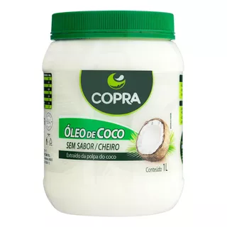 Óleo De Coco Copra Em Pote Sem Glúten 1 L