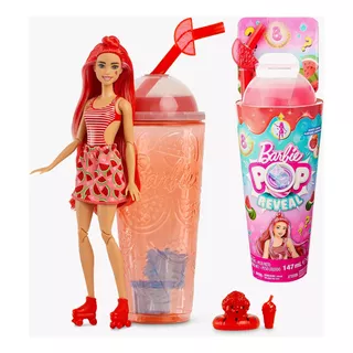 Muñeca Barbie Pop Reveal Fruit + Vaso Con Mascota Acc El Rey