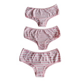 Pack 3 Culottes Rosa Navidad Rayado  T:36/38