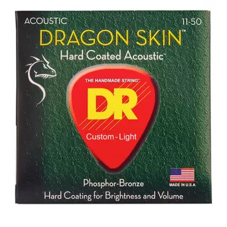 Encordoamento Violao Aço 011 Dragon Skin Coated Dr Strings