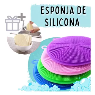 Esponja Silicón Antibacterial Ecológica No Ralladura Mágica Color Rojo