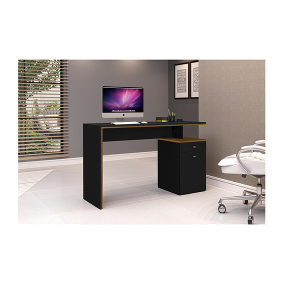 Muebles Web Escritorio Office Negro/freijo 75x120x45