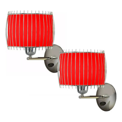 Pack X 2 Aplique Con Tecla Cromo Deco Moderno Rojo