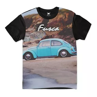 Kit 10 Camisetas Fusca Azul Retrô Vw Carro Antigo Fixa