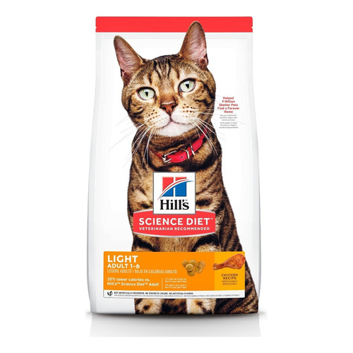 Comida para gato adulto Hill's Science Diet Light de 3.2kg