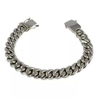 Pulsera Gruesa Tejido Cubano De Plata Ley 925 Para Caballero