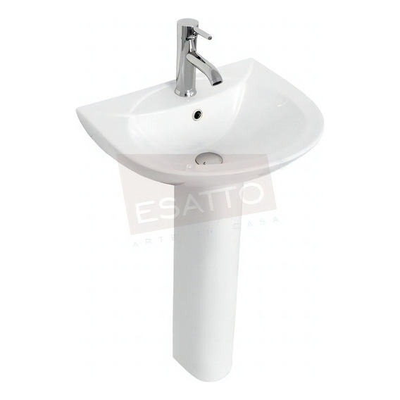 Esatto ® Econokit Gamba Lavabo Pedestal Llave Contra Cespol Acabado Brillo Color Blanco