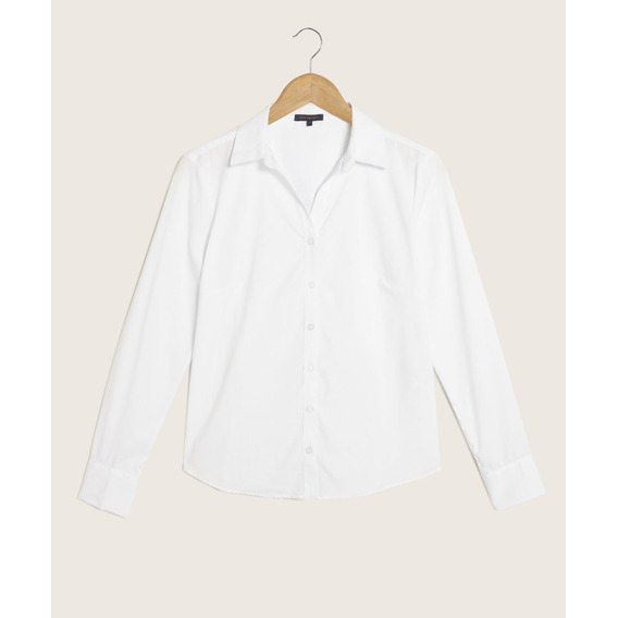 Camisa Mujer Patprimo M/l Blanco Algodón 30010487-10215