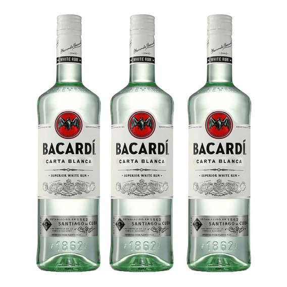 3 Bacardi Carta Blanca (980ml 37.5%) Ron