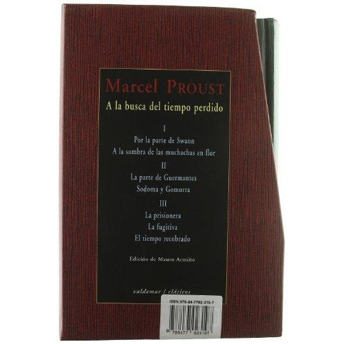 En busca del tiempo perdido (3 tomos) - Marcel Proust: Tapa dura con estuche, de MARCEL PROUST. Editorial Valdemar, edición 1 en español