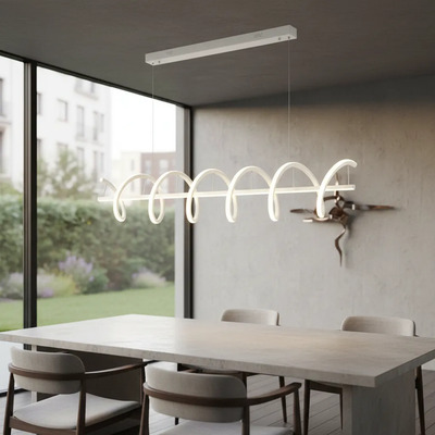 Lampara Colgante Led Espiral Cct Diseño Blanco Ldf40045-b Blanco