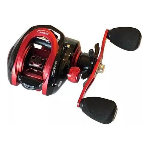 Reel baitcasting Spinit Spider 200 izquierdo color negro/rojo