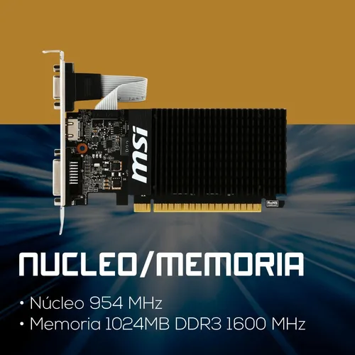 Placa de video Nvidia MSI GeForce 700 Series GT 710 GT 710 1GD3H