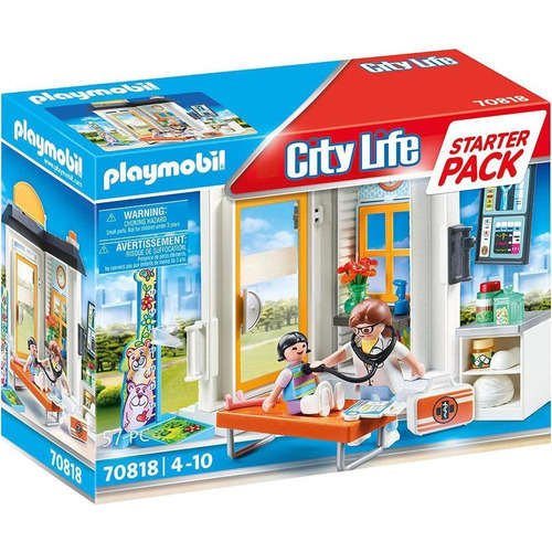 Figura Armable Playmobil Starter Pack Pediatra 57 Piezas