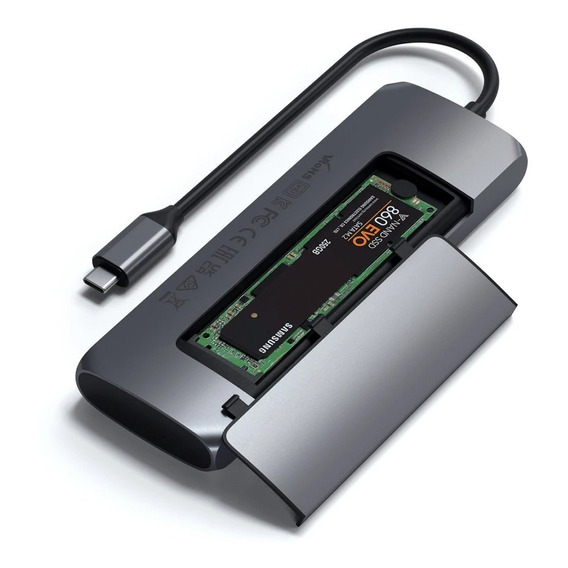 Hub Multimplicador  Usb-c/ Ssd Sata M.2/ Hdmi 4k60hz Satechi