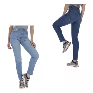 Pantalon De Mezclilla Mom Jeans Premium Mujer Pack X 3