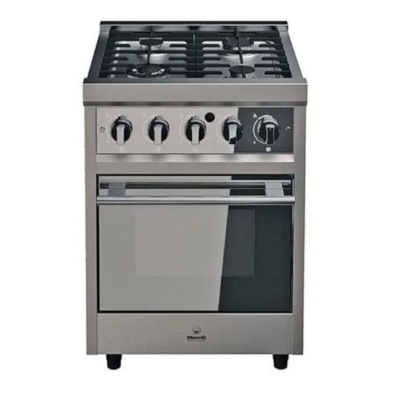 Cocina Morelli Zafira 55cm 4 Hornallas Puerta Vidrio Pizzero