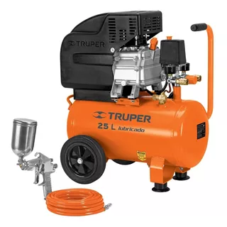 Compresor De Aire Eléctrico Portátil Truper Comp-kit25 Monofásico 25l 2hp 127v 60hz Naranja