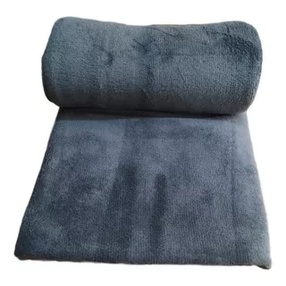 Cobertor Andreza Enxovais Fleece Com Design Liso/cinza-chumbo De 2.2m X 1.5m