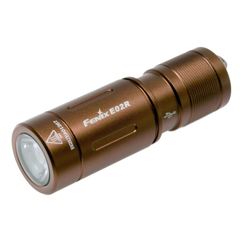 Linterna Fenix Led E02r De Mano Recargable Llavero 200l 49mt Color de la linterna Bronce Color de la luz Blanca