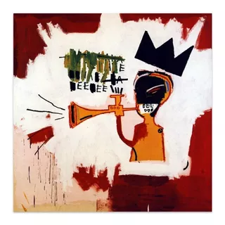 Cuadro Canvas Fine Art Trumpet Basquiat 60x60 M Y C