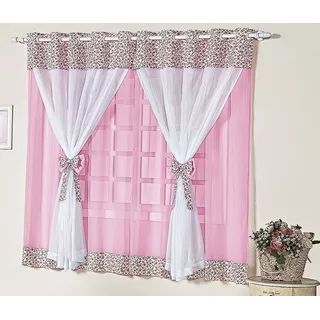 Cortina De Voal  Com Forro 2.00m X 1.80m Princesa Promoção