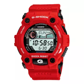 Relógio Casio G-shock Rescue Masculino G-7900a-4dr Cor Da Correia Vermelho Cor Do Bisel Vermelho Cor Do Fundo Digital