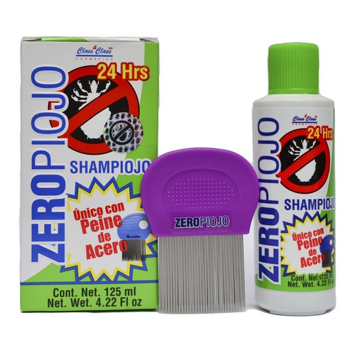 Shampoo Elimina Piojos Ladillas Con Peine De Acero Zeropiojo