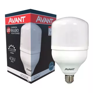 Lâmpada Led Bulbo 40w Avant Luz Branca 6500k Alta Potencia Cor Da Luz Branco-frio 110v/220v