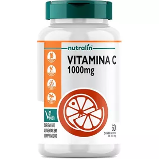 Vitamina C 1000mg Acido Ascorbico 60 Capsulas Vegan Nutralin