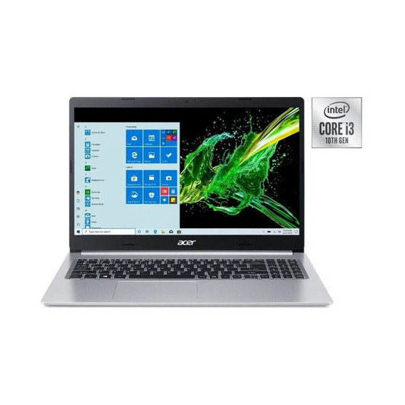 Ultrabook  Acer Aspire 5 A515-55 plata 15.6", Intel Core i3 1005G1  4GB de RAM 1TB HDD, Intel UHD Graphics G1 1366x768px Windows 10 Home