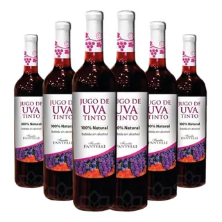 12x Jugo De Uva Tinto Fantelli Simil Vino Dulce Sin Alcohol