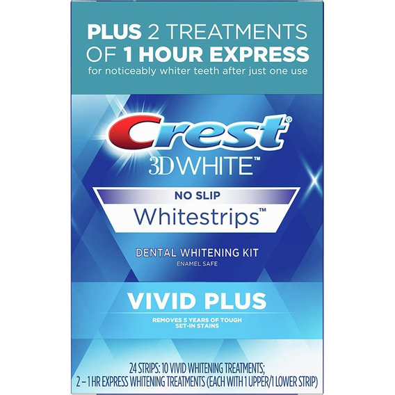 Crest 3d Whitestrips Vivid Plus 24 Tiras Blanqueadoras