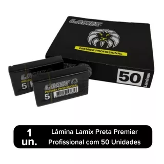 Lâmina Lamix Preta Premier Com 50 Unidades Profissional