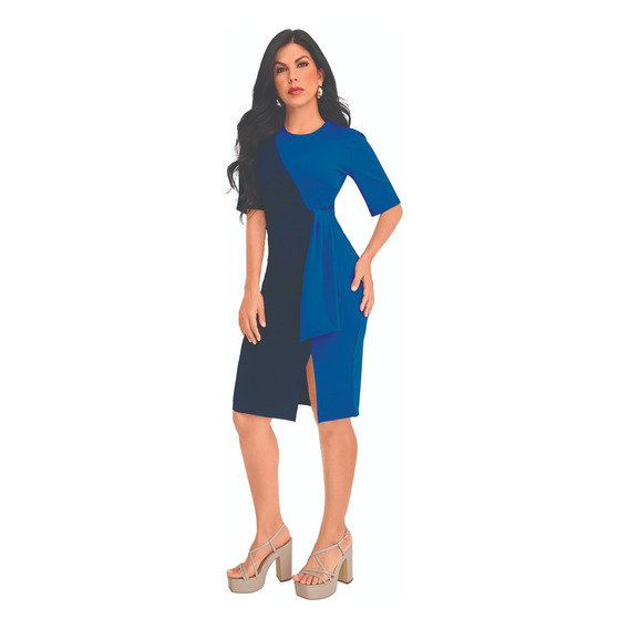 Vestido Casual Mujer Azul 942-43