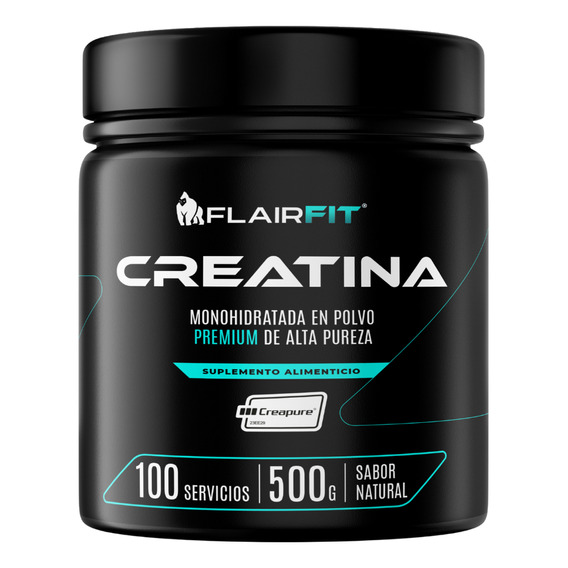 Flairfit Creatina Monohidratada Creapure® De Alta Pureza En Polvo 500g, Sabor Natural