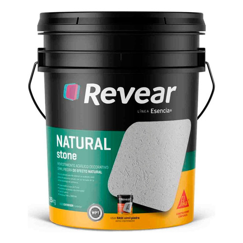 Revear Natural Stone Revestimiento Acrilico 25kg Rex Color Paris