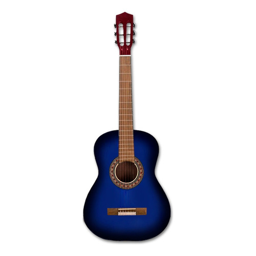 Guitarra criolla clásica Midiplus Clásica con funda para diestros azul brillante