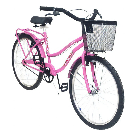 Bicicleta paseo femenina Kelinbike Full R26 frenos v-brakes color rosa con pie de apoyo  