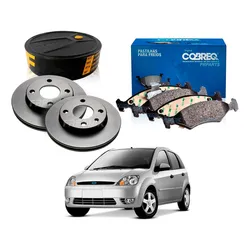  Kit Disco Pastilha Dianteiro Fiesta 1.6 2003 A 2006