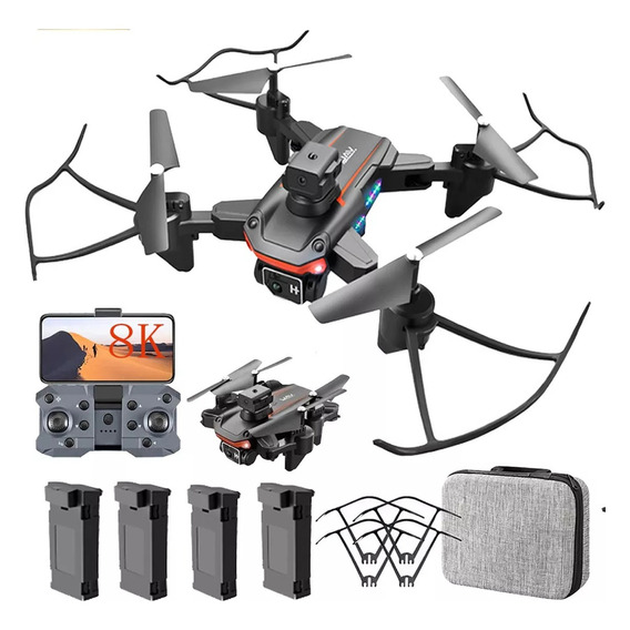 Mini Drone HB KY603 4 Pilas con cámara HD plateado 5.8GHz 4 baterías